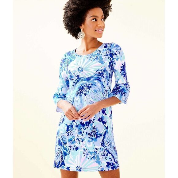 Lilly Pulitzer Ophelia Swing Dress Blue Floral XXS